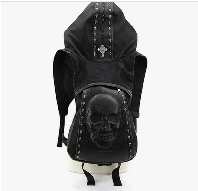 Skull Backpack with Hood - HalfMoonMusic