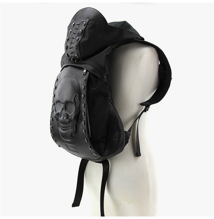 Skull Backpack with Hood - HalfMoonMusic