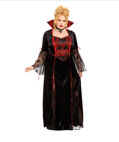 Women's Plus Size Halloween Costume - Vampira - HalfMoonMusic