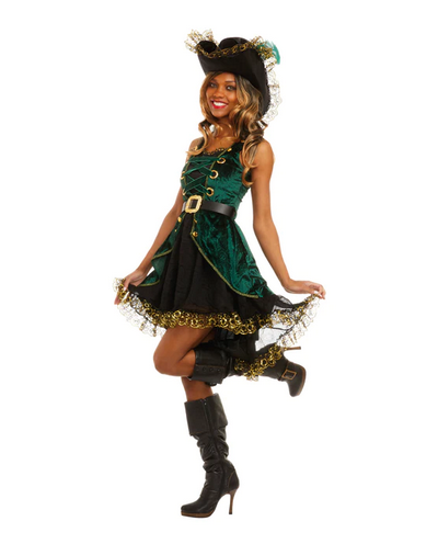 Women's Halloween Costume - Emerald Pirate - HalfMoonMusic