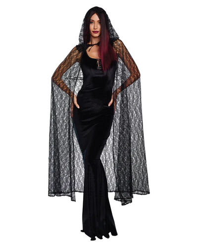 Women's Halloween Costume Accessory - Lace Cape - HalfMoonMusic