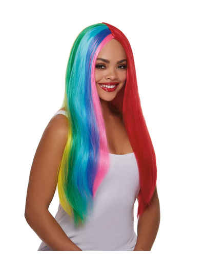 Women's Halloween Costume Accessory - Rainbow Wig - HalfMoonMusic