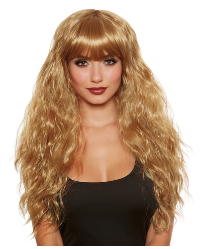 Women's Halloween Costume Accessory - Long Relaxed Beach Wave Wig - HalfMoonMusic