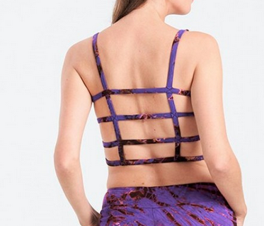 Women's Spandex Rayon Tie-Dye Strappy Back Bralette Top - HalfMoonMusic