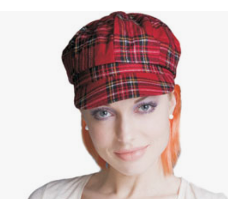 Unisex Halloween Costume Accessory - Plaid Hat with Hair - HalfMoonMusic