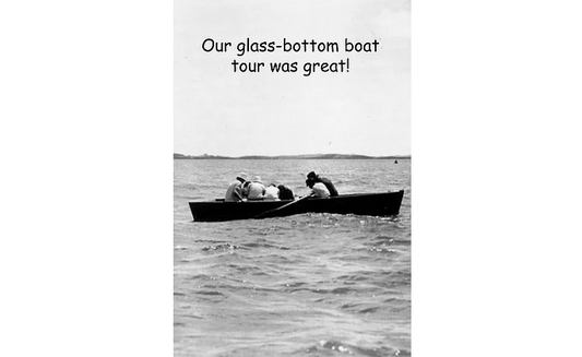 Boat Tour Nude Scuba Divers Humorous Birthday Greeting Card - HalfMoonMusic