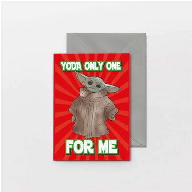 Baby Yoda the Mandalorian - Only One For Me Greeting Card - HalfMoonMusic