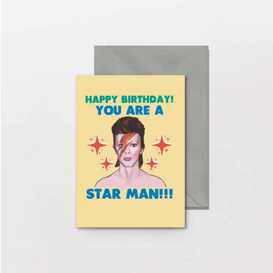 David Bowie - You Are A Star Man - Birthday Card - HalfMoonMusic