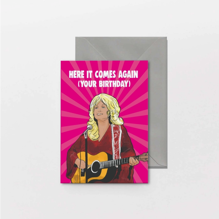Dolly Parton - Here It Comes Again (Your Birthday) Greeting Card - HalfMoonMusic