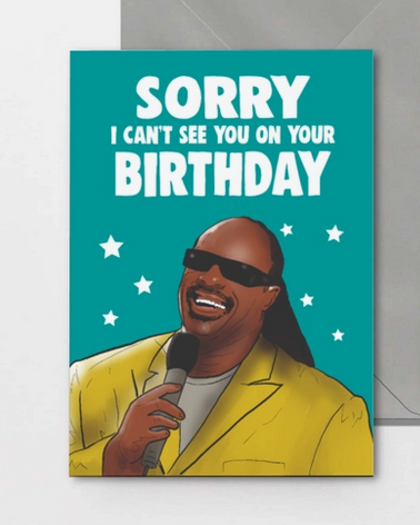 Birthday Card Stevie Wonder - HalfMoonMusic