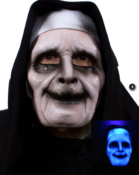 Halloween Mask -  UV Ghostly Habit (Evil Nun) Costume - HalfMoonMusic