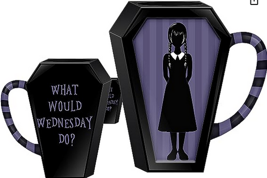 Wednesday Sculpted Coffin Mug - HalfMoonMusic