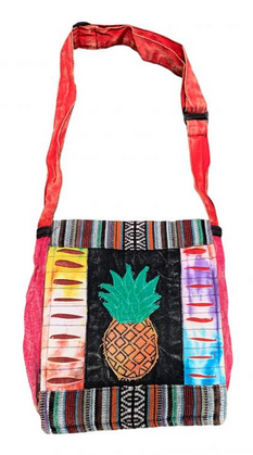 Cotton Patchwork Pineapple Mini File Bag - HalfMoonMusic