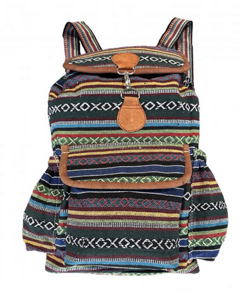 Cotton & Leather Trim Daytripper Ghary Backpack - HalfMoonMusic