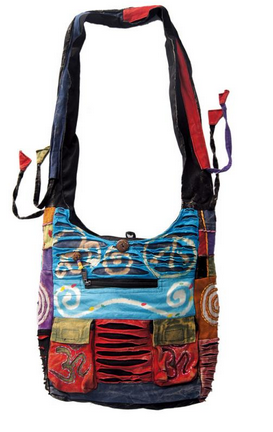 Cotton Patchwork Double Mini Om Pockets Bag - HalfMoonMusic