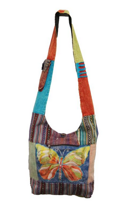 Cotton Patchwork Big Butterfly Patch Bag - HalfMoonMusic