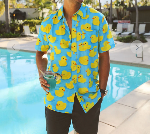 Men's Rubber Ducky Hawaiian Shirt - HalfMoonMusic