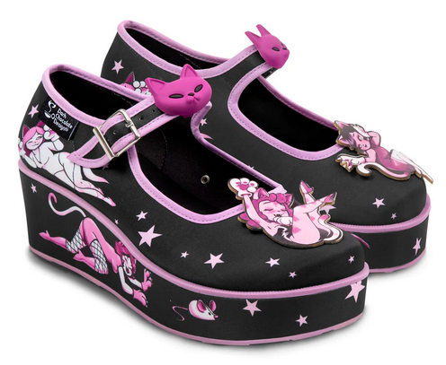 Chocolaticas® Lady Meow Women's Mary Jane Platform - HalfMoonMusic