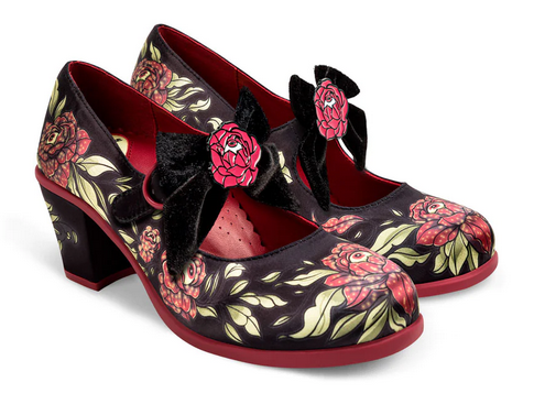 Chocolaticas® Mid Heels Rose Of Life Women's Mary Jane Pump - HalfMoonMusic