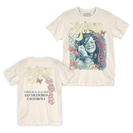 Men's Janis Joplin Fillmore Auditorium T-Shirt - HalfMoonMusic