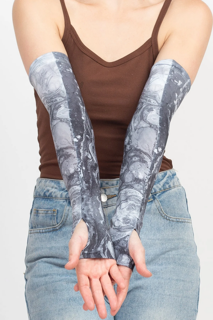 Tie-Dye Liquid Print Arm Sleeve Warmers - HalfMoonMusic