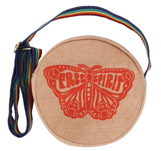 Cotton Boho Round Free Spirit Design Crossbody Bag - HalfMoonMusic