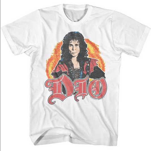Men's Ronnie James Dio Flames T-Shirt - HalfMoonMusic