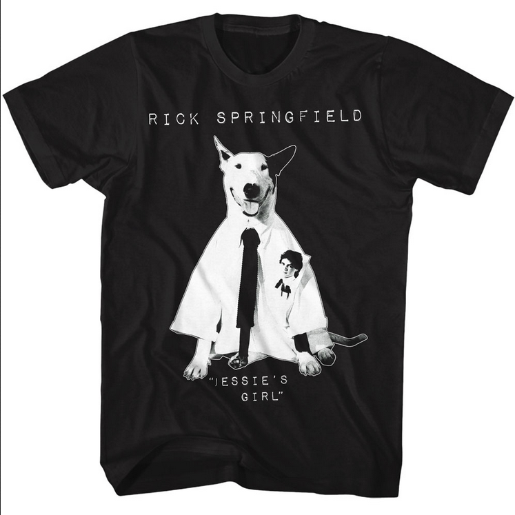 Men's Rick Springfield Jessie's Girl Dog T-Shirt - HalfMoonMusic
