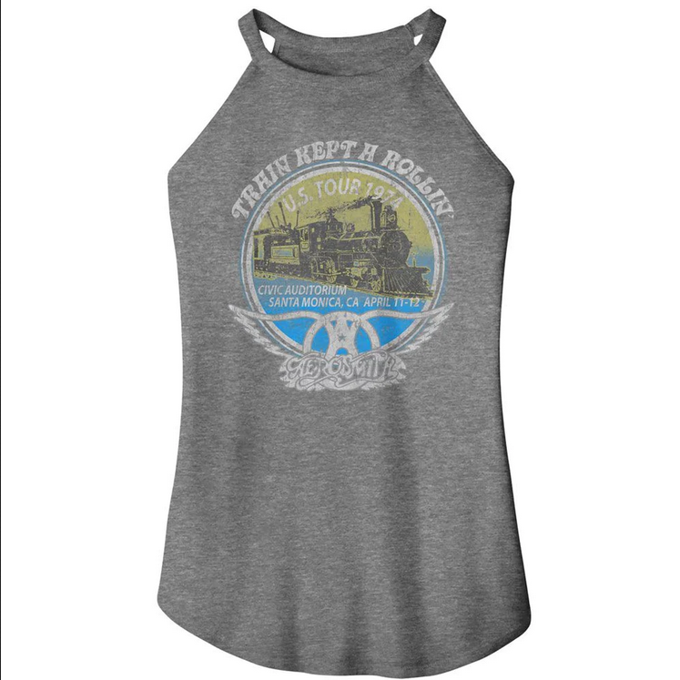 Women's Aerosmith Train Kept A Rollin' Rocker Tank Top - HalfMoonMusic