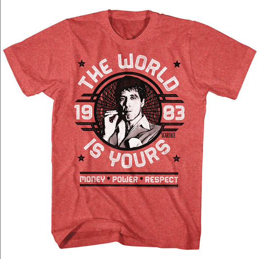 Men's Scarface The World Is Yours Emblem T-Shirt - HalfMoonMusic