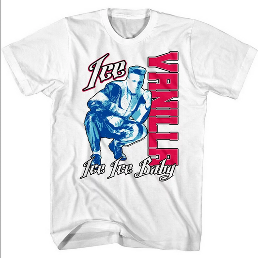 Men's Vanilla Ice Ice Ice Baby White T-Shirt - HalfMoonMusic