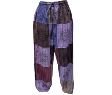 Unisex Elastic Waist/Ankle Patchwork Pants - HalfMoonMusic