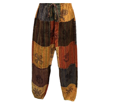 Unisex Elastic Waist/Ankle Patchwork Pants - HalfMoonMusic