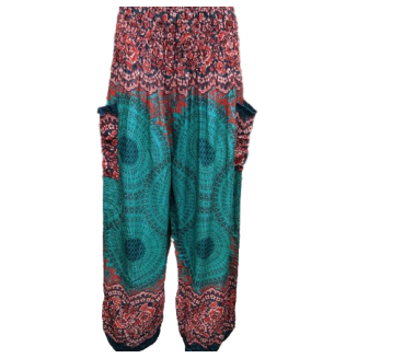 Women's Elastic Waist/Ankle Mandala Pants w/ Pockets - HalfMoonMusic