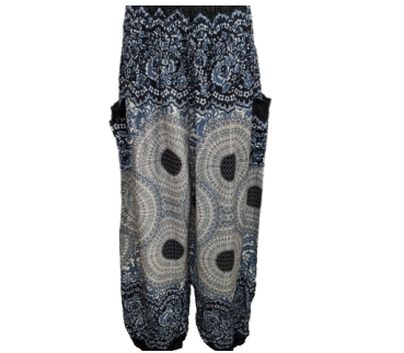Women's Elastic Waist/Ankle Mandala Pants w/ Pockets - HalfMoonMusic