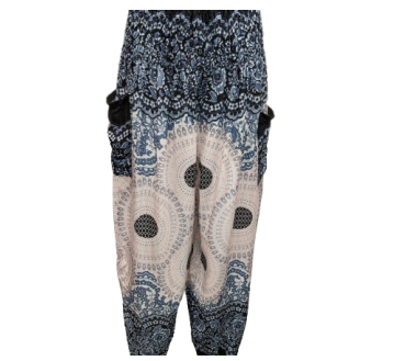 Women's Elastic Waist/Ankle Mandala Pants w/ Pockets - HalfMoonMusic