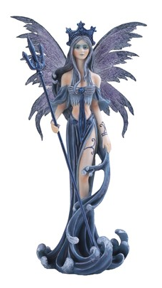 Water Fairy in Blue Statue - HalfMoonMusic