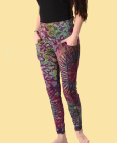 Women's Spandex Tie-Dye High Waist Active-Wear Leggings - HalfMoonMusic