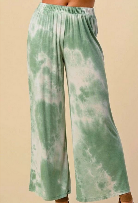 Women's Rayon Spandex Tie-Dye Flowy Elastic Waist Leggings - HalfMoonMusic