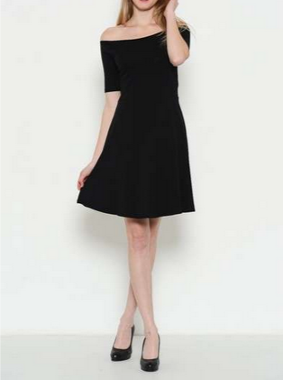 Women's Off-Shoulder Skater Dress - HalfMoonMusic