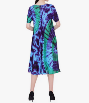 Women's Tie-Dye Flowy Dress - HalfMoonMusic