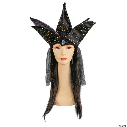 Deluxe Pointed Witch Headdress - Halloween Costume Accessory - HalfMoonMusic