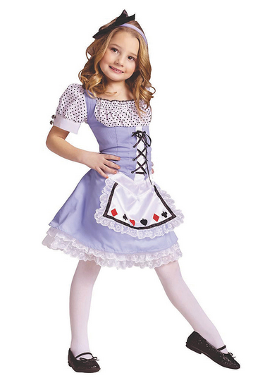 Girl's Alice in Wonderland Alice Dress Halloween Costume - HalfMoonMusic