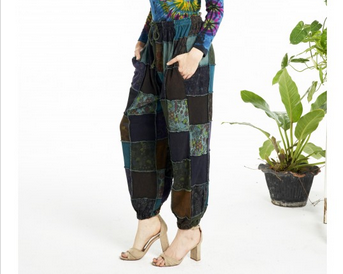 Unisex Mushroom Patchwork Elastic Ankle Pants - HalfMoonMusic