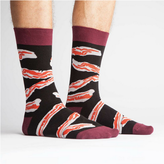 Men's Bacon Crew Socks - HalfMoonMusic