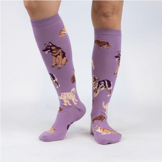Stay Pawsitive Knee High Socks - HalfMoonMusic