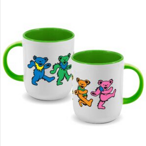 Grateful Dead Dancing Bears Classic Green Coffee Mug - HalfMoonMusic