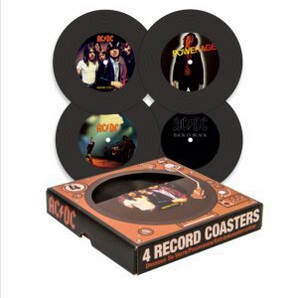 AC/DC Rubber Record Coaster Set - HalfMoonMusic