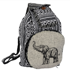Black & White Elephant Print Convertible Bag
