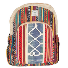 Hemp Patchwork Striped Baja Backpack